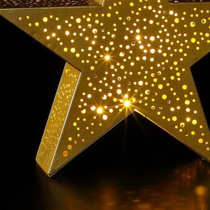 29cm Warm White Metal Gold Star