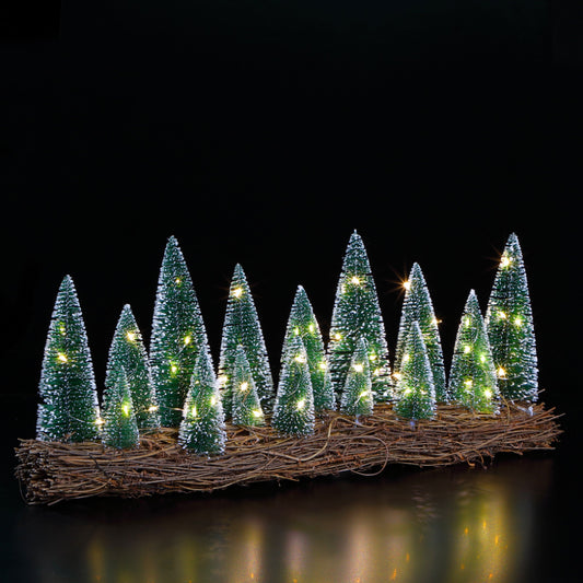 Rattan Tree Screne With 15 Bristle Trees