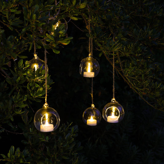 Set of 6 Tealights in Glass Bubbles