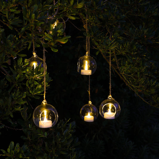 Set of 6 Tealights in Glass Bubbles
