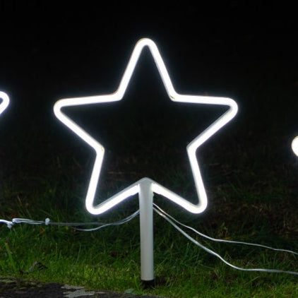 Set of 3 White Neon Star Stakelights