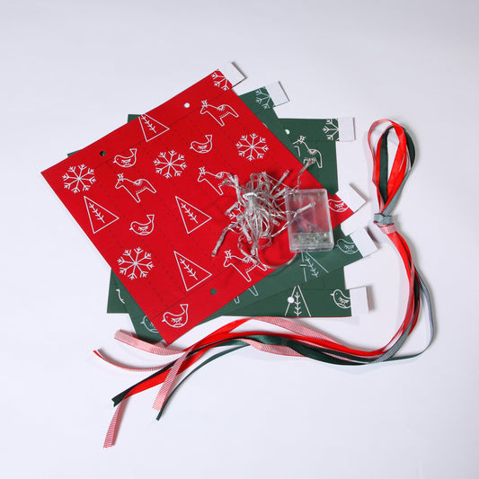 Set of 3 DIY Large Patterned Paper Lanterns with Icicle Light Chain