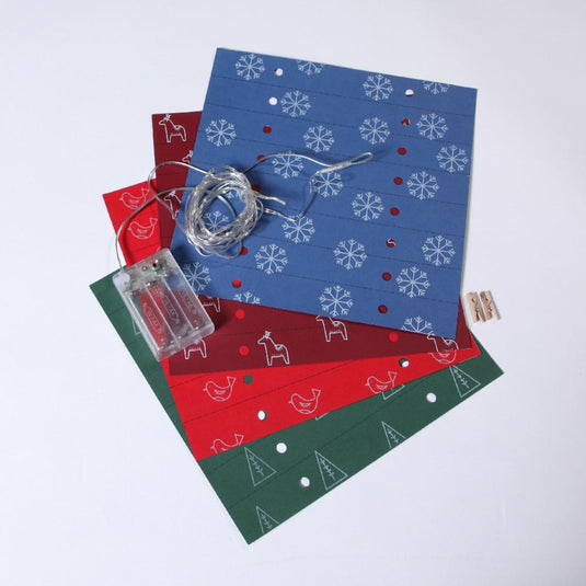 2.2m DIY Patterned Paper Chain - 20 Warm White LEDs