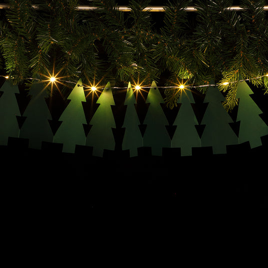 DIY Green Tree Paper Chain - 10 Warm White LEDs
