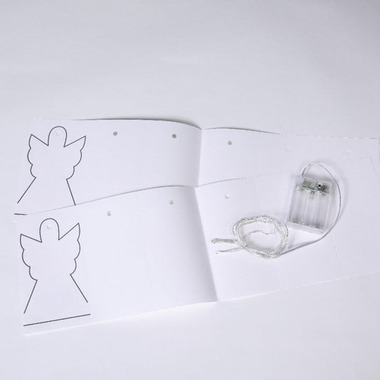 DIY White Angel Paper Chain - 10 Warm White LEDs