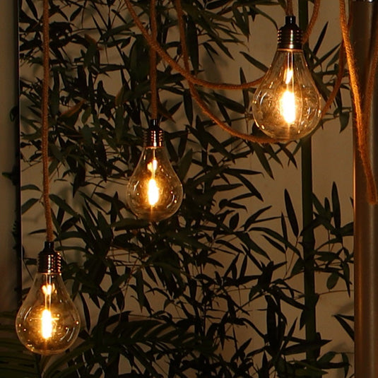 6 Battery Operated The Bulb Jute Spider Lights