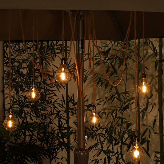6 Battery Operated The Bulb Jute Spider Lights