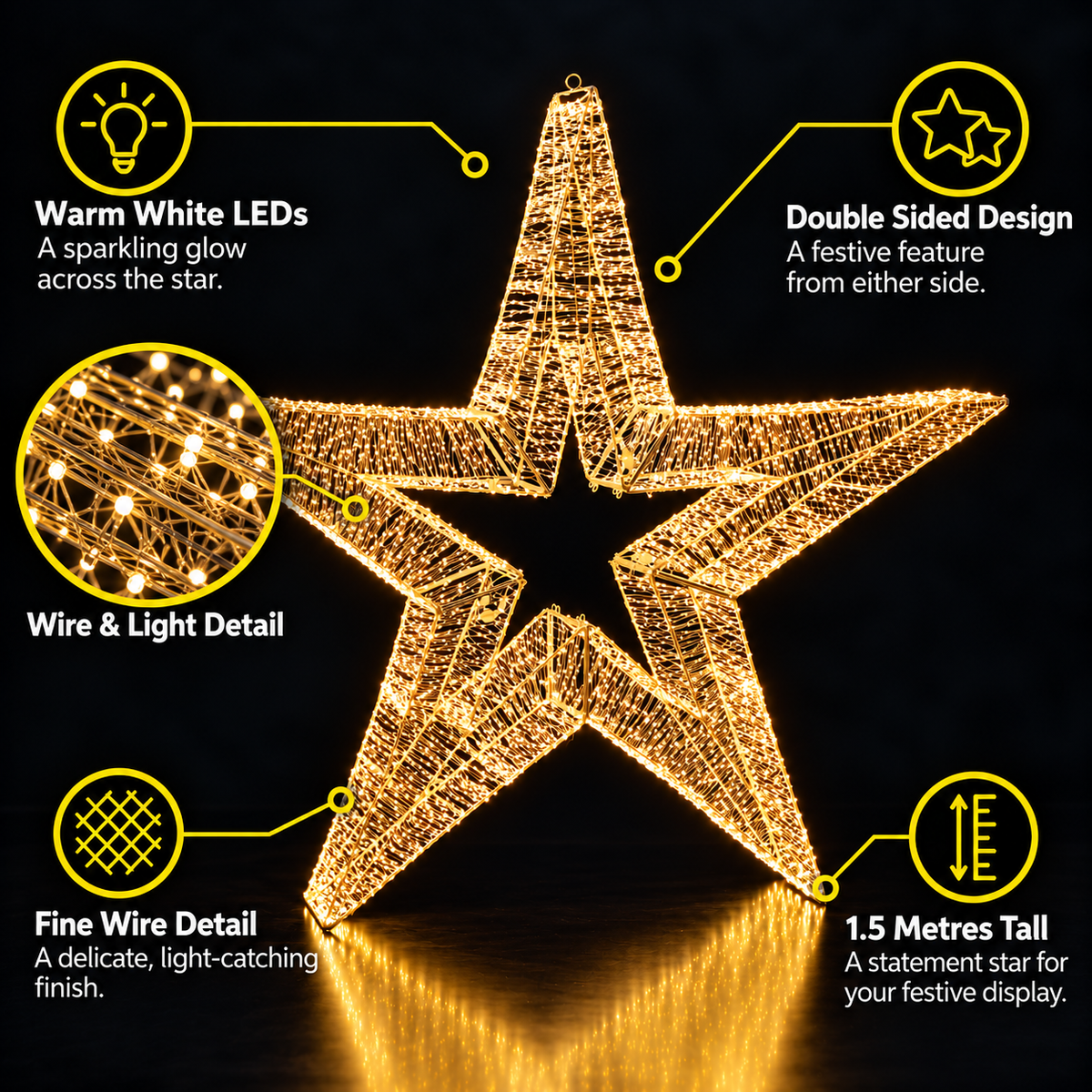 1.5M Micro LED Double Sided Star