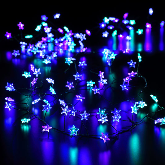 480 Pastel Micro Star Garland with Silver Wire