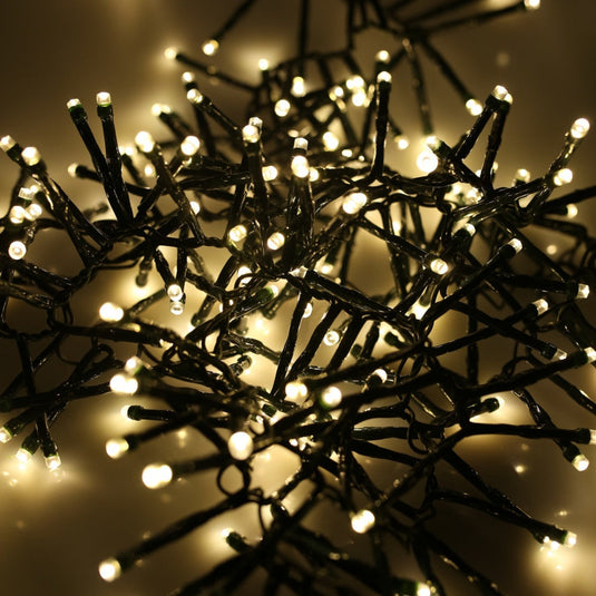 1500 Warm White Multifunction Cluster Lights With Green Cable