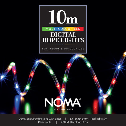 10m Multicolour Micro Snowing Rope Cable Light - 400 LEDs