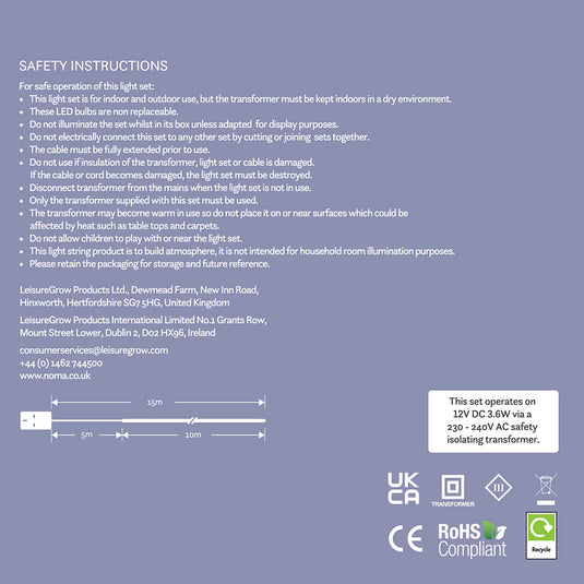 10m Warm White Micro Rope Cable Light - 400 LEDs