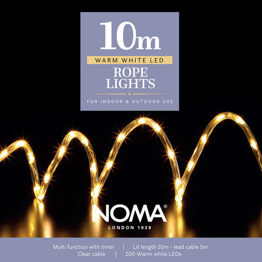 10m Warm White Micro Rope Cable Light - 400 LEDs