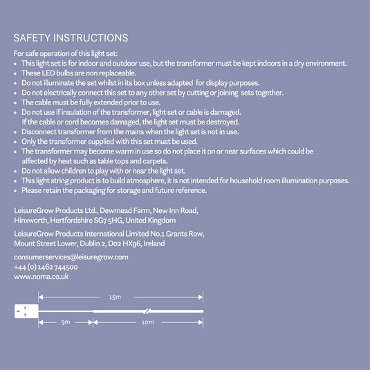 10m Multicolour Micro Rope Cable Light - 400 LEDs