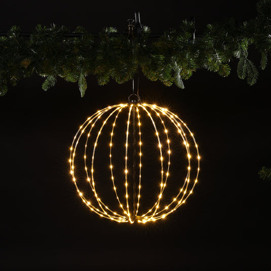 50CM Hanging Tube Light Sphere With Warm White Twinkle LEDS