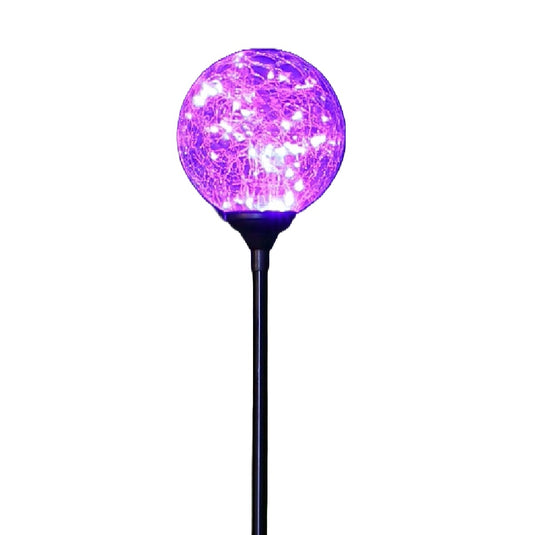 Set of 3 Connectable Lilac Crackleball Lights