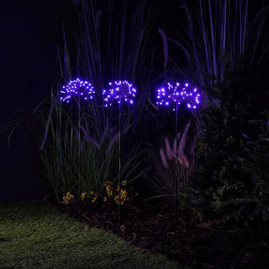 Set of 3 Connectable Lilac Firework Lights