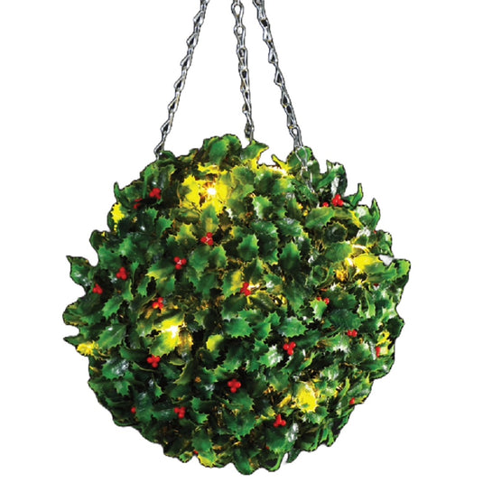 Warm White Holly and Berry Ball - 40 LEDs