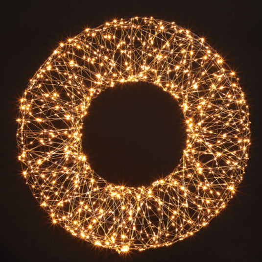 75cm Micro Wire Wreath - 720 Antique White LEDs