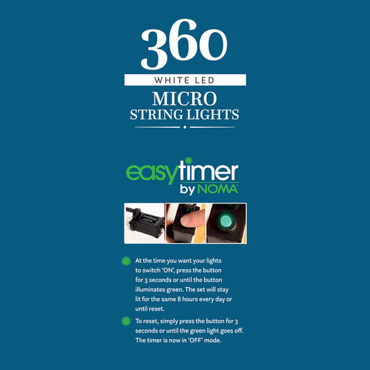 360 White Micro String Lights with Green Cable