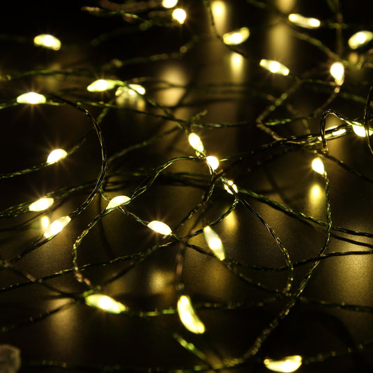 480 Warm White Micro String Lights With Green Cable