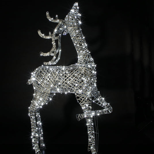 2M Grey Rattan Blenheim Stag - 400 LEDs