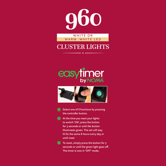 NOMA 960 Duo Bulb Cluster Lights with Green Cable