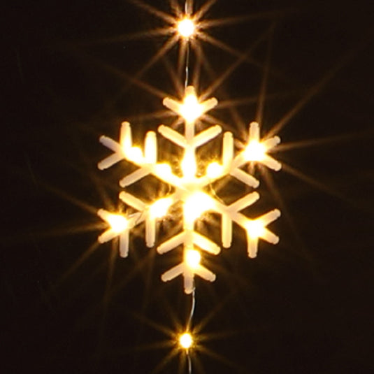 Snowflake Wire Curtain Light - 234 Warm White LEDs