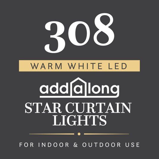 NOMA Warm White Star Wire Curtain Light - 308 LEDs