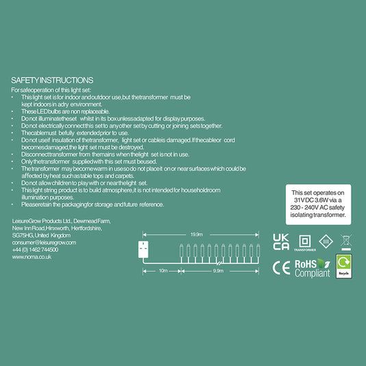 100 Warm White Diamond String Light