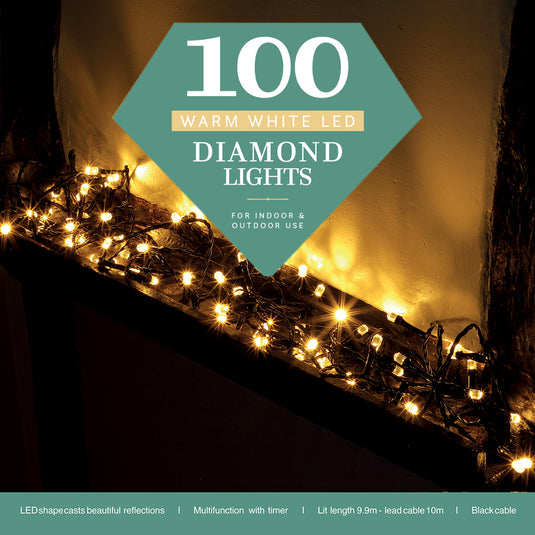 100 Warm White Diamond String Light