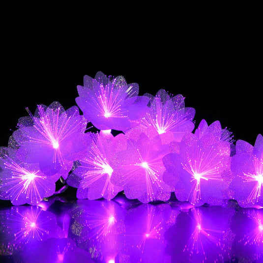 10 Colour Changing Large Flower Fibre Optic String Light