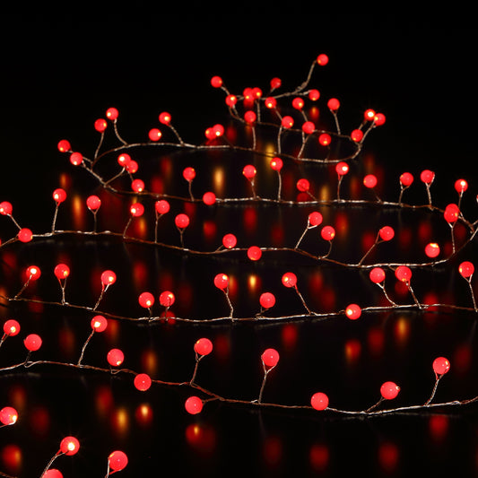 Red Snowberry Cluster Wire Lights