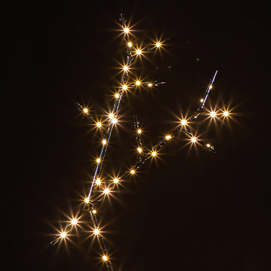 90cm Black Metal Stick Deer - 75 Warm White LEDs