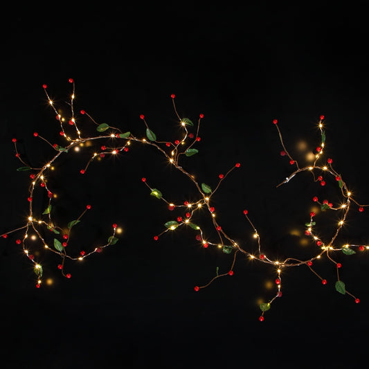 1.8M Red Berry Branch Garland