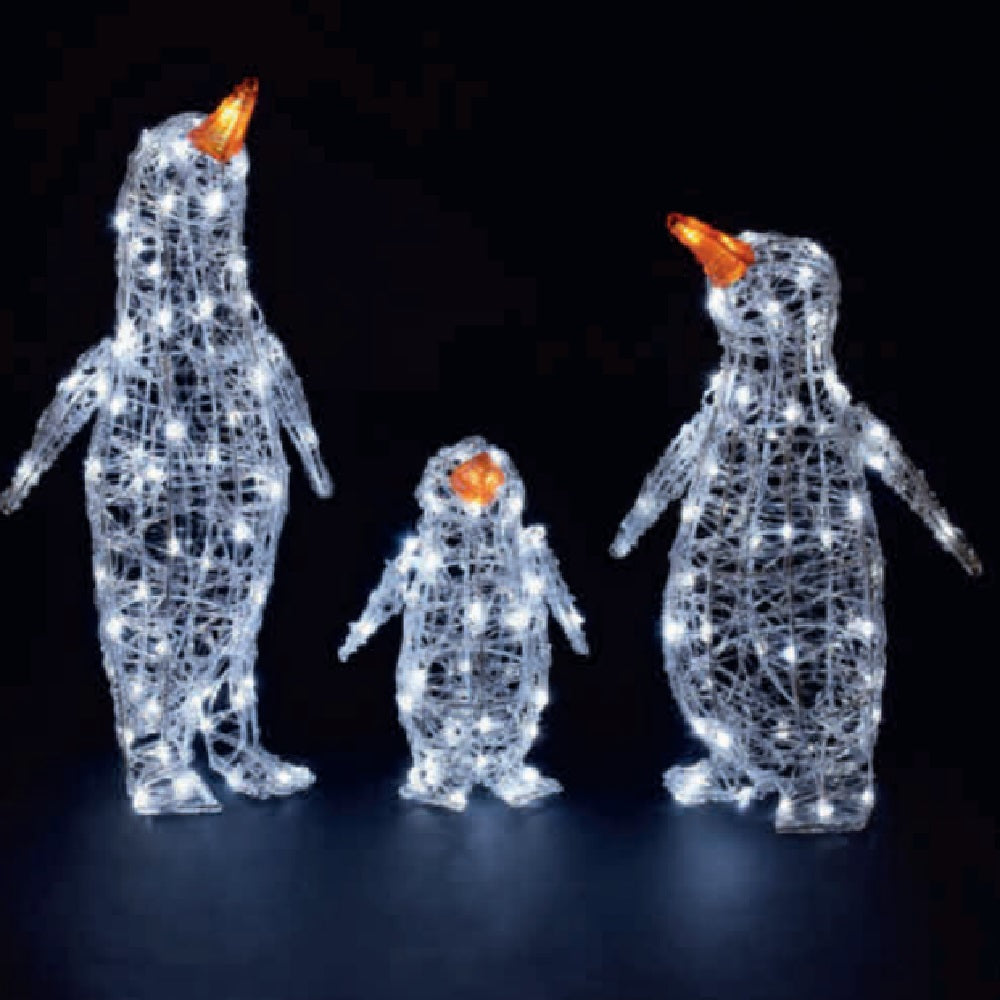 Set of 3 Spun Acrylic Penguins