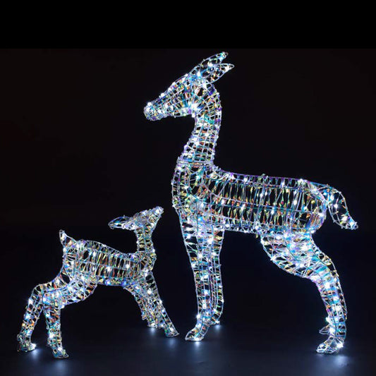 90CM Iridescent Richmond Deer & Fawn