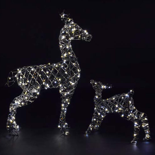 Grey Duo Bulb Rattan Richmond Deer & Fawn