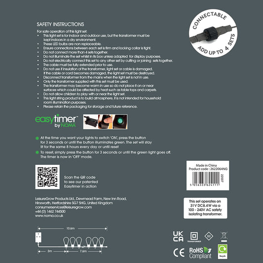 20 Connectable LED Spiral Filament Bulb Festoon