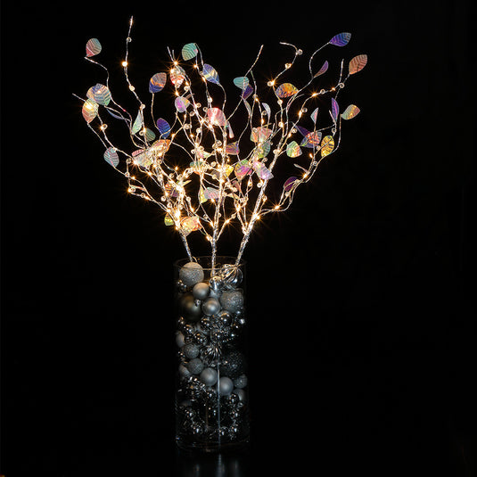 Set of 3 Iridescent Stems With Warm White LEDs
