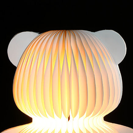 42cm Cream Honeycomb Bear with Globe Light