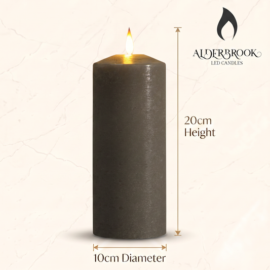 20CM Large Pewter Pillar Candle