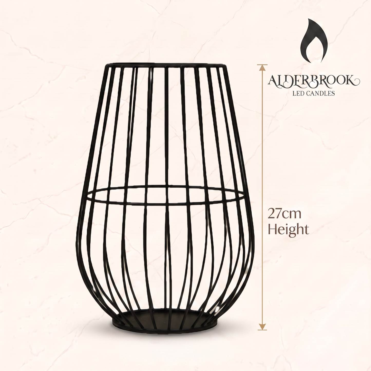 27CM Black Metal Basket Lantern
