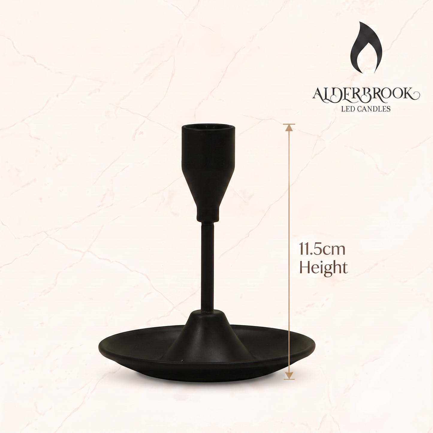 11CM Black Metal Dinner Candle Stick