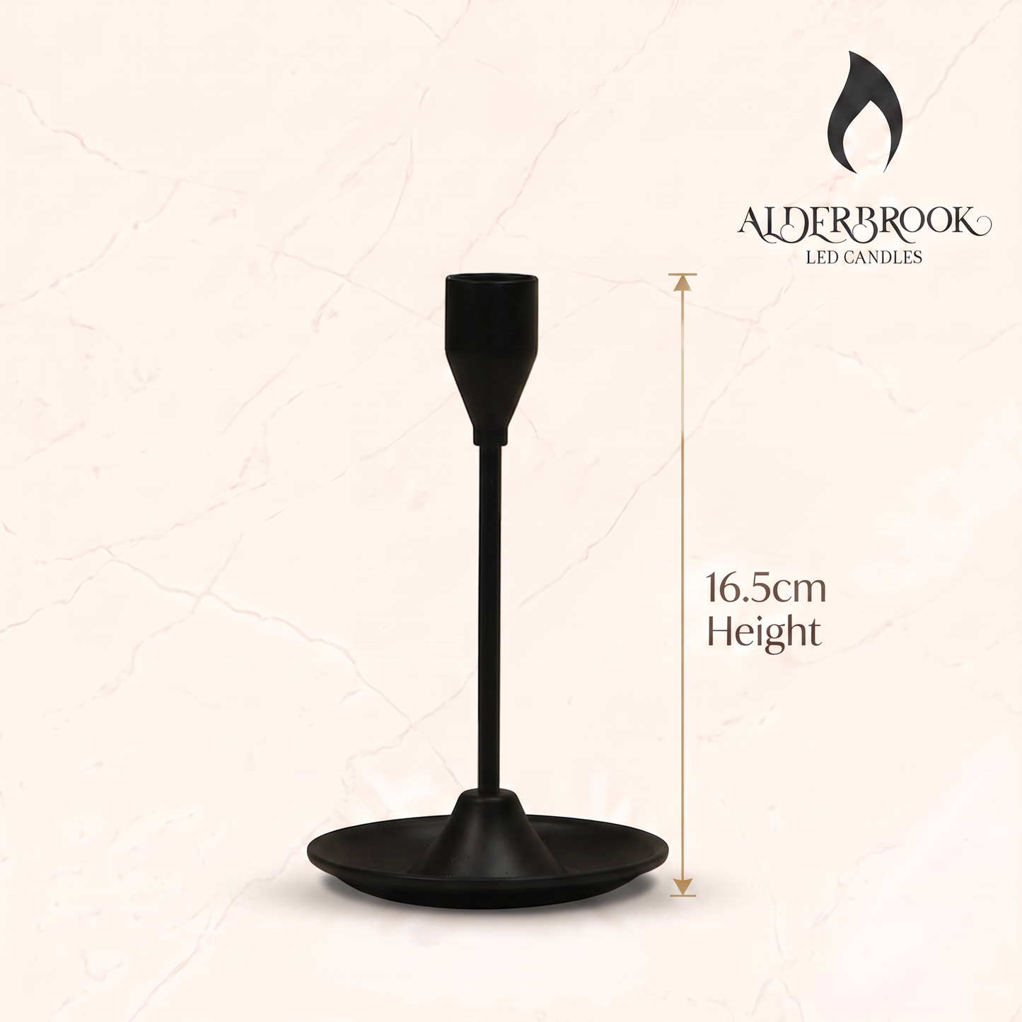 16CM Black Metal Dinner Candle Stick