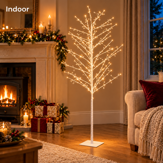 1.8m Warm White Jewelled Twig Tree - 220 LEDs