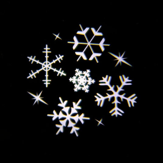 8 White Snowflake Pattern Projector String Lights