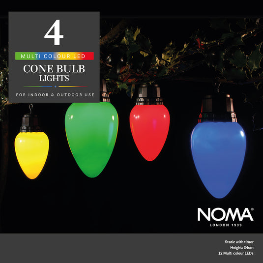 Set of 4 Large Cone Bulb Lights