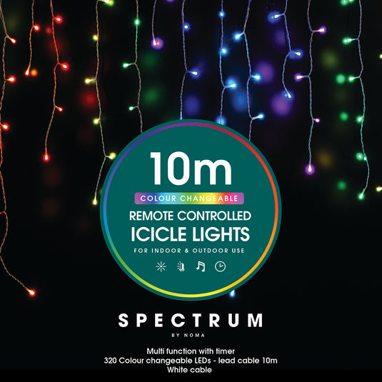 Spectrum Digital Remote Control Icicle Lights (White Cable)
