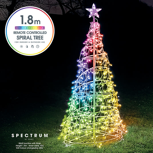 1.8M Spectrum Digital Remote Control Icicle Spiral Tree